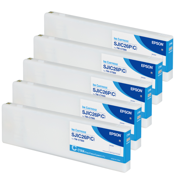 Epson C7500 Tintenkartuschen Cyan 5er Set
